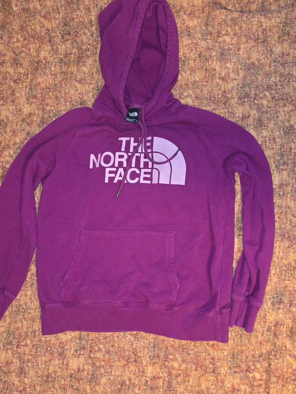 The North Face Purple Hoodie Sweatshirt Womens Medium Big Logo Pullover Hooded